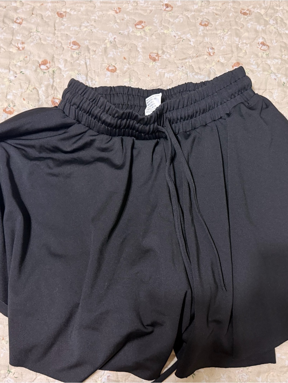 & Other Stories Black Athletic Drawstring Shorts - Picture 2 of 3